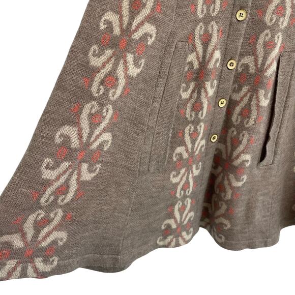 Anthropologie Madchen Flowering Pompona Sweater Cape Cardigan Womens Medium - Picture 2 of 7